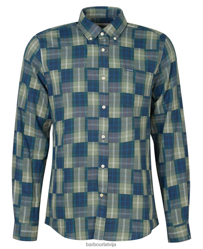 Barbour vīriešiem tartāna plāksteris pielāgots krekls P8J88A459 apģērbs amble smiltis