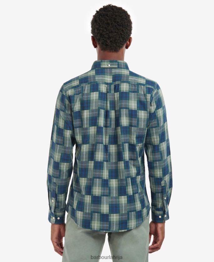 Barbour vīriešiem tartāna plāksteris pielāgots krekls P8J88A459 apģērbs amble smiltis