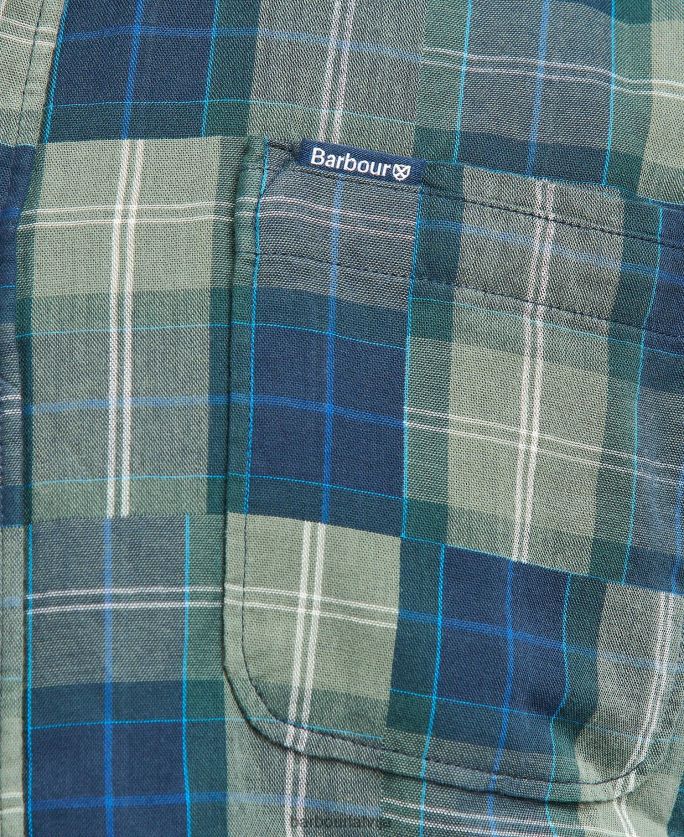 Barbour vīriešiem tartāna plāksteris pielāgots krekls P8J88A459 apģērbs amble smiltis