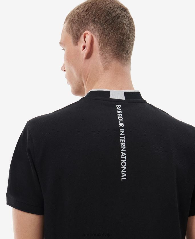 Barbour vīriešiem Lewis sporta polo krekls P8J88A675 apģērbs klasisks melns
