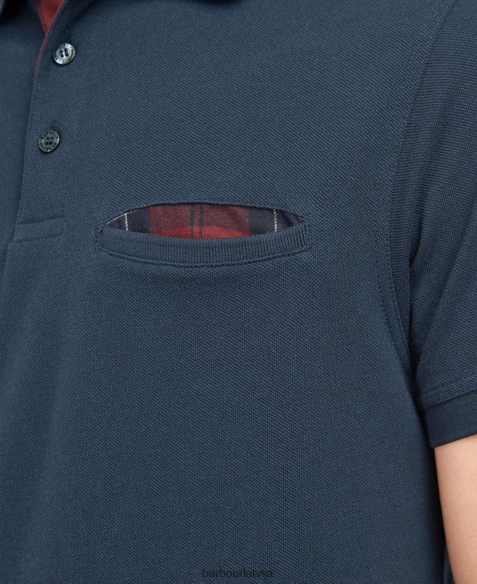 Barbour vīriešiem barwick polo krekls P8J88A702 apģērbs pelēkais merģelis