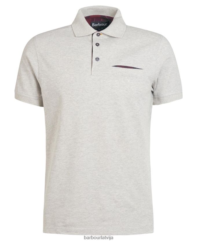 Barbour vīriešiem barwick polo krekls P8J88A721 apģērbs pelēkais merģelis