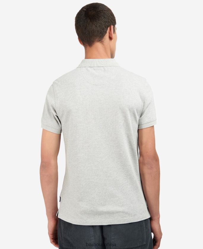 Barbour vīriešiem barwick polo krekls P8J88A721 apģērbs pelēkais merģelis