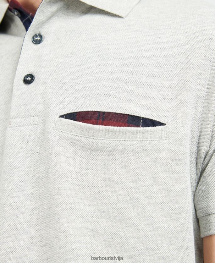 Barbour vīriešiem barwick polo krekls P8J88A721 apģērbs pelēkais merģelis