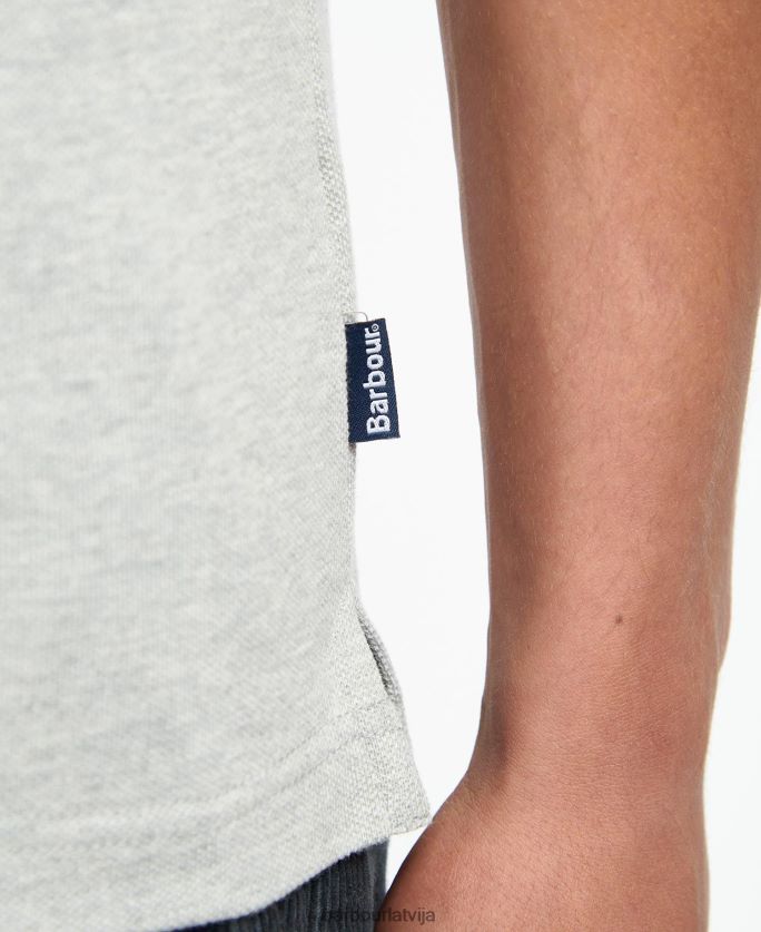 Barbour vīriešiem barwick polo krekls P8J88A721 apģērbs pelēkais merģelis