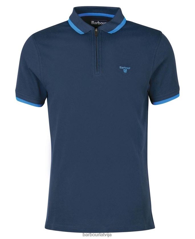 Barbour vīriešiem beaumont zip polo krekls P8J88A735 apģērbs klasiskā flote