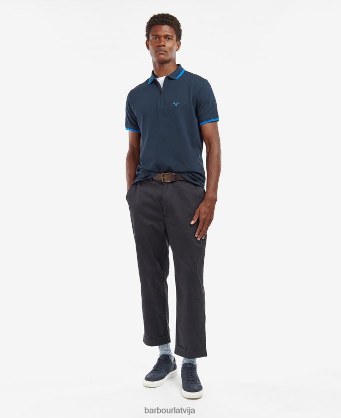 Barbour vīriešiem beaumont zip polo krekls P8J88A735 apģērbs klasiskā flote