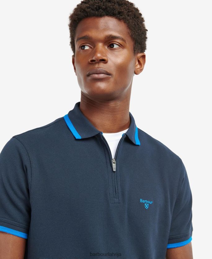Barbour vīriešiem beaumont zip polo krekls P8J88A735 apģērbs klasiskā flote