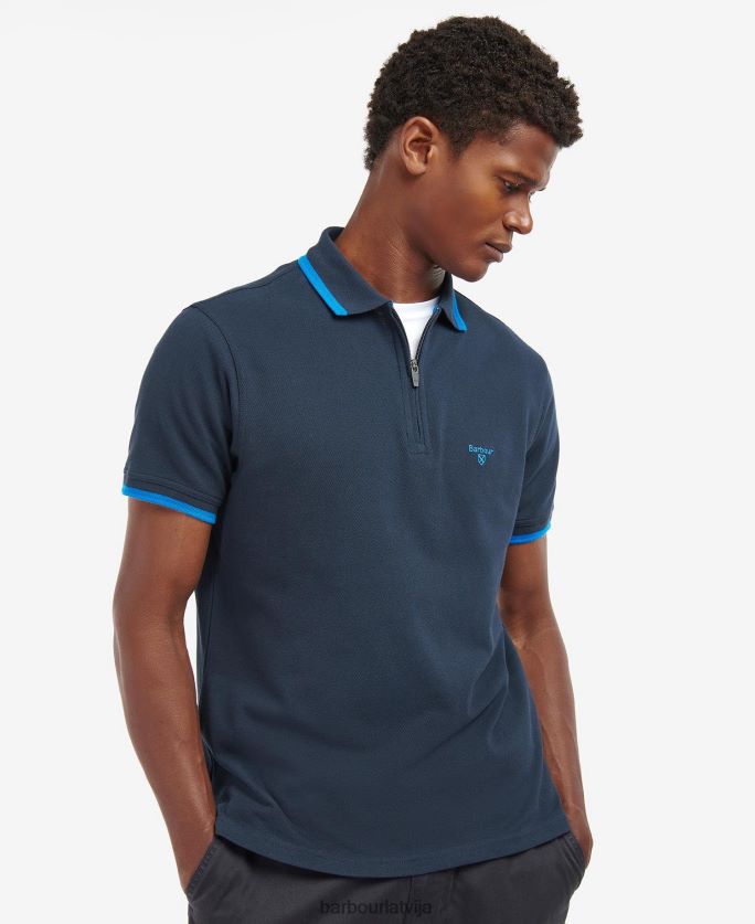 Barbour vīriešiem beaumont zip polo krekls P8J88A735 apģērbs klasiskā flote