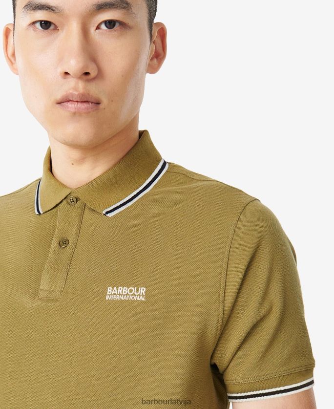 Barbour vīriešiem braucēja polo krekls ar uzgali P8J88A671 apģērbs arhīvs olīvu