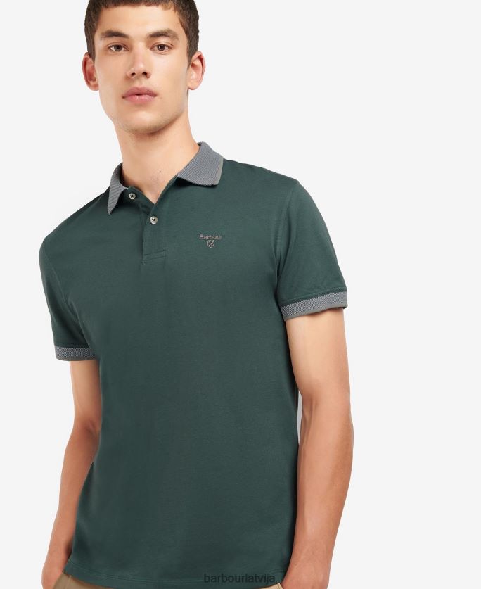 Barbour vīriešiem cornsay polo krekls P8J88A562 apģērbs zaļie frontoni