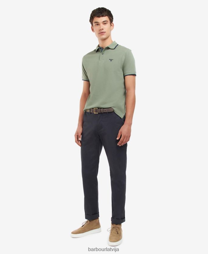 Barbour vīriešiem easingtonas polo krekls P8J88A687 apģērbs agaves zaļa