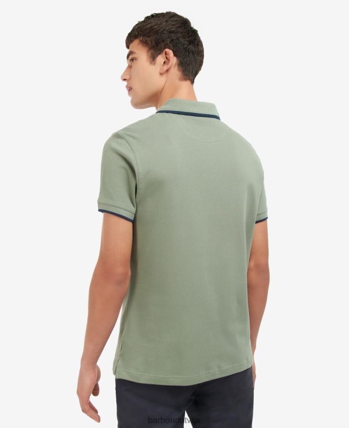 Barbour vīriešiem easingtonas polo krekls P8J88A687 apģērbs agaves zaļa