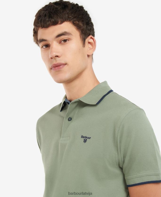 Barbour vīriešiem easingtonas polo krekls P8J88A687 apģērbs agaves zaļa