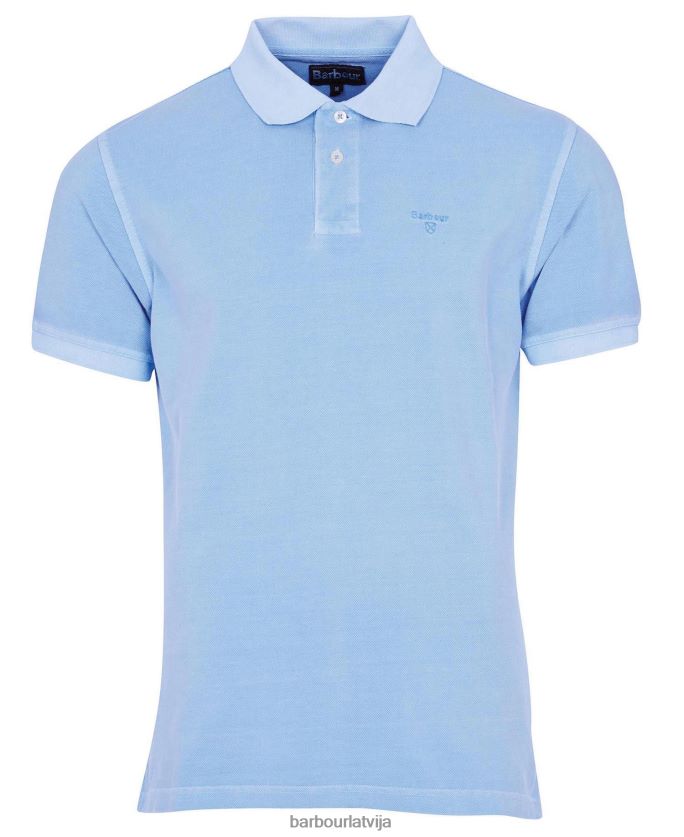 Barbour vīriešiem izmazgāts sporta polo krekls P8J88A595 apģērbs debesis