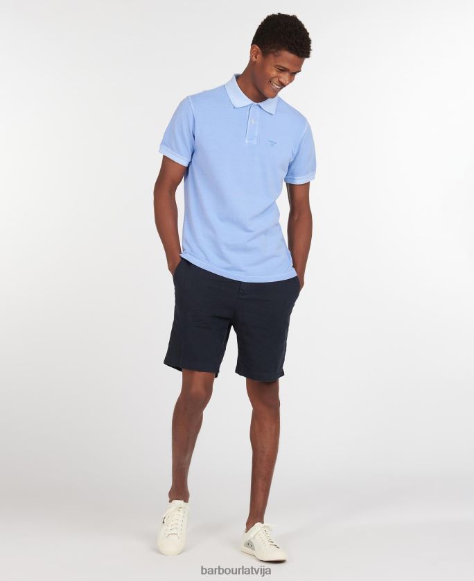 Barbour vīriešiem izmazgāts sporta polo krekls P8J88A595 apģērbs debesis