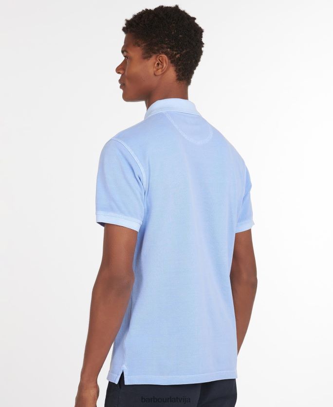 Barbour vīriešiem izmazgāts sporta polo krekls P8J88A595 apģērbs debesis