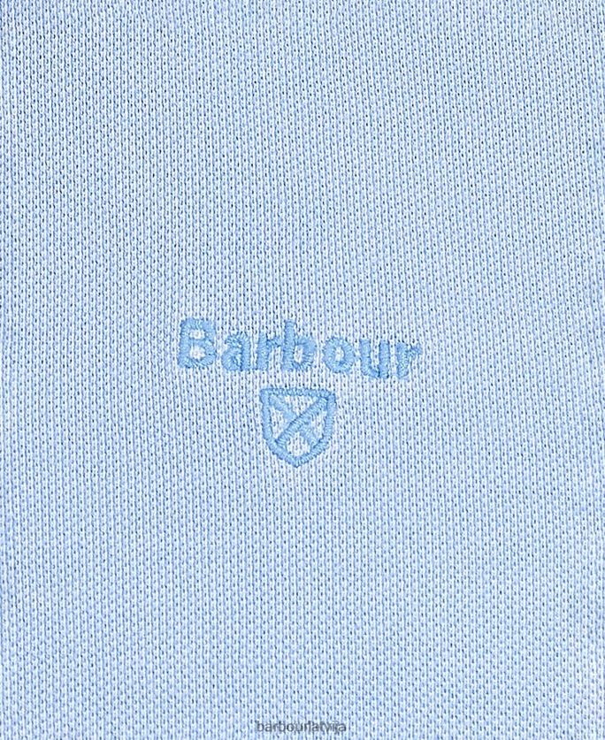 Barbour vīriešiem izmazgāts sporta polo krekls P8J88A595 apģērbs debesis