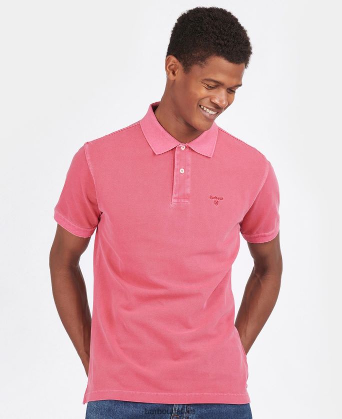 Barbour vīriešiem izmazgāts sporta polo krekls P8J88A609 apģērbs debesis