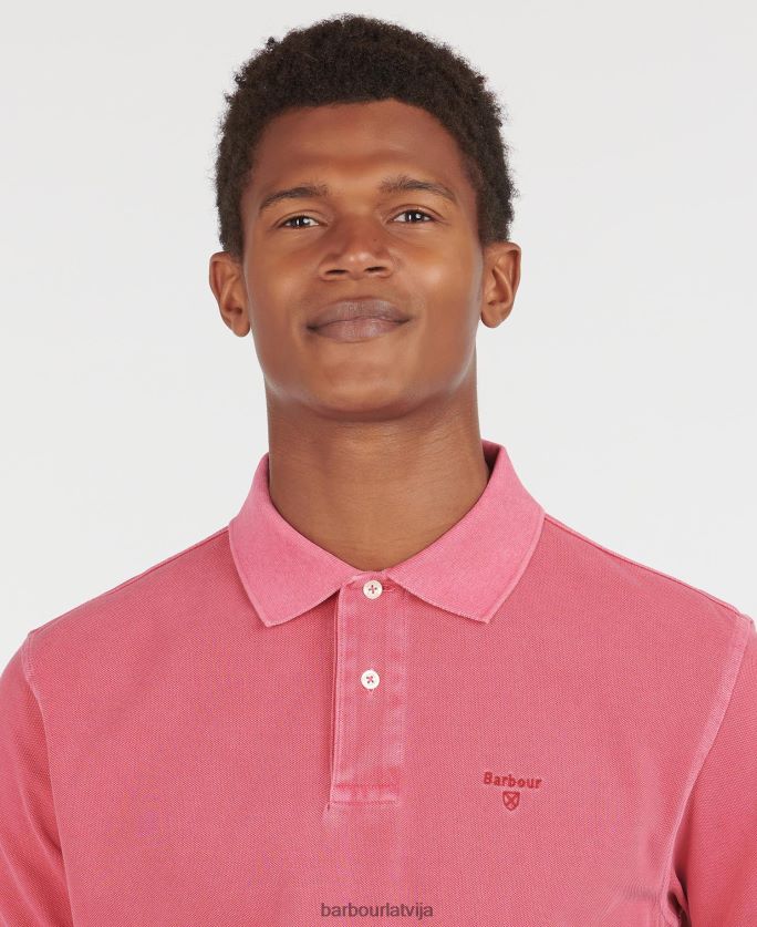Barbour vīriešiem izmazgāts sporta polo krekls P8J88A609 apģērbs debesis