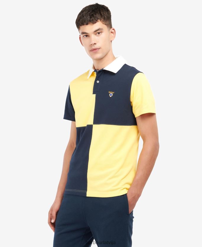 Barbour vīriešiem klarendona paneļu polo krekls P8J88A637 apģērbs klasiskā flote