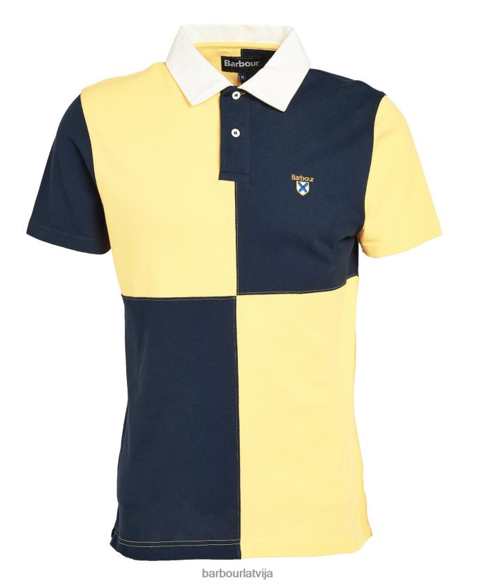 Barbour vīriešiem klarendona paneļu polo krekls P8J88A637 apģērbs klasiskā flote