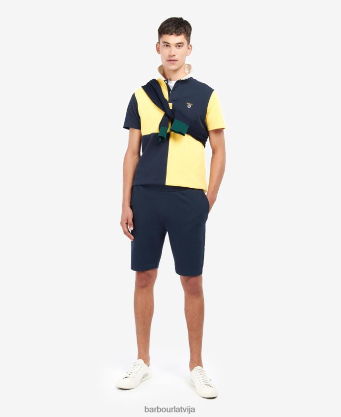Barbour vīriešiem klarendona paneļu polo krekls P8J88A637 apģērbs klasiskā flote