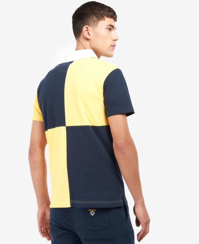 Barbour vīriešiem klarendona paneļu polo krekls P8J88A637 apģērbs klasiskā flote