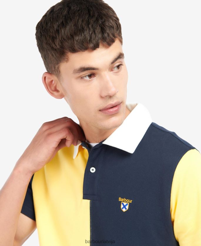 Barbour vīriešiem klarendona paneļu polo krekls P8J88A637 apģērbs klasiskā flote