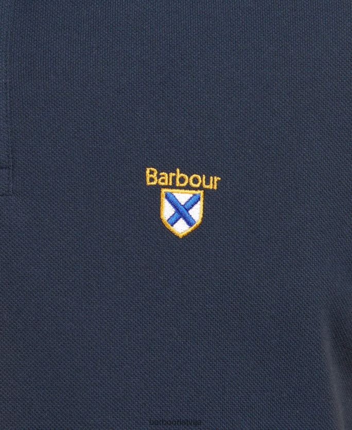 Barbour vīriešiem klarendona paneļu polo krekls P8J88A637 apģērbs klasiskā flote