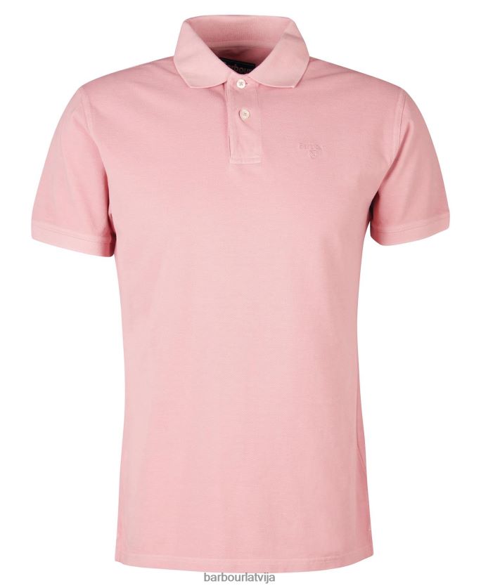 Barbour vīriešiem mazgāt sporta polo kreklu P8J88A548 apģērbs rozā sāls