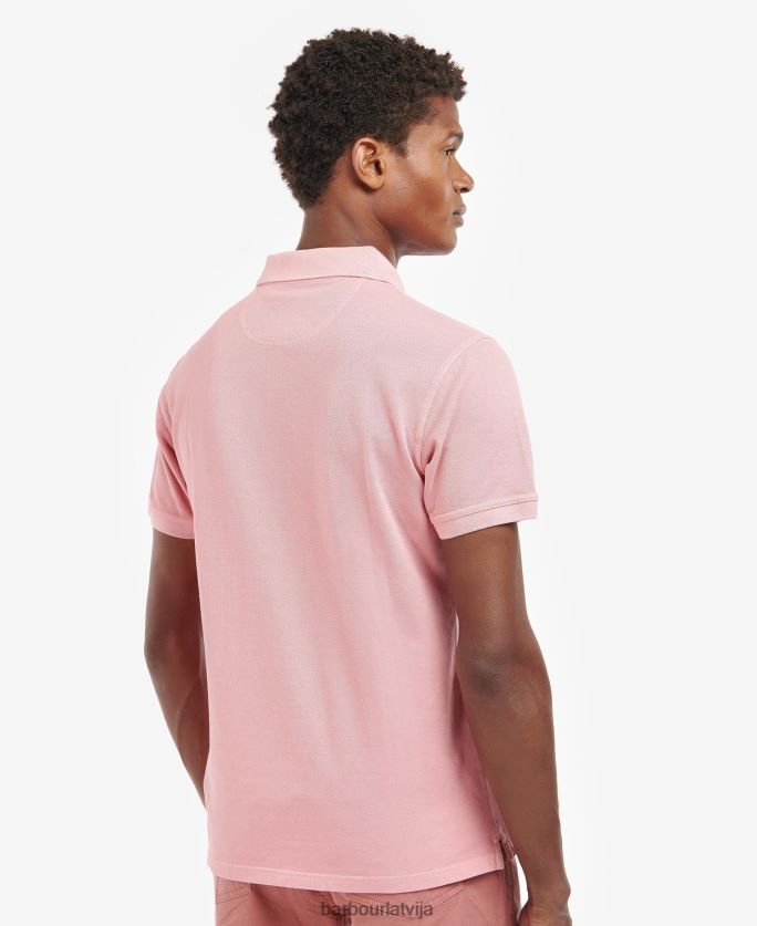 Barbour vīriešiem mazgāt sporta polo kreklu P8J88A548 apģērbs rozā sāls