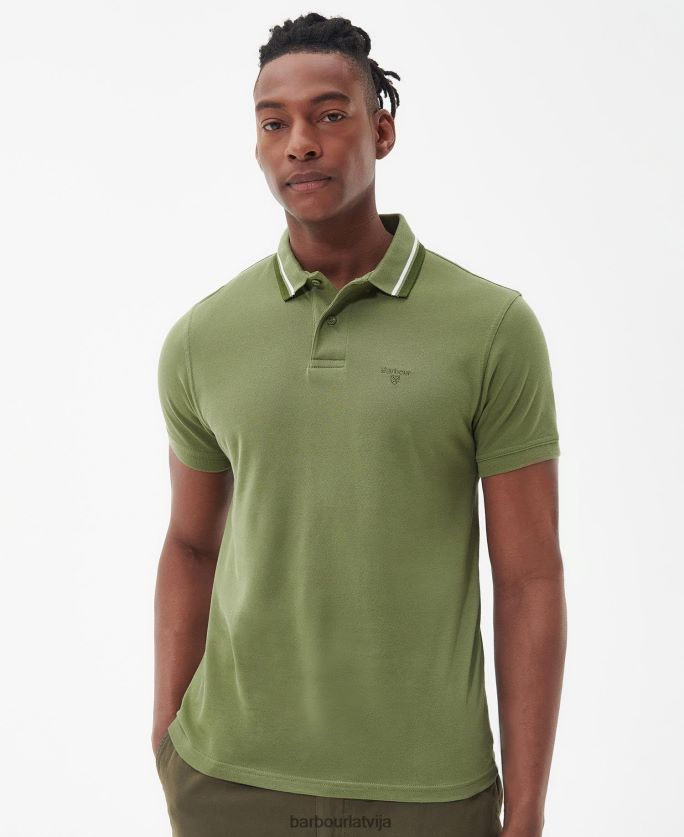 Barbour vīriešiem otterburn polo krekls P8J88A553 apģērbs dedzināta olīve