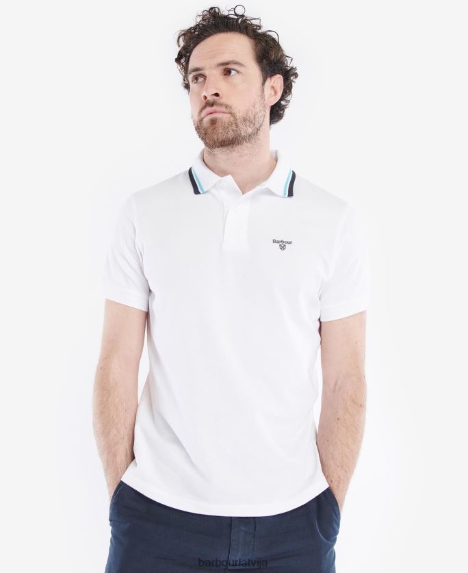 Barbour vīriešiem otterburn polo krekls P8J88A736 apģērbs balts