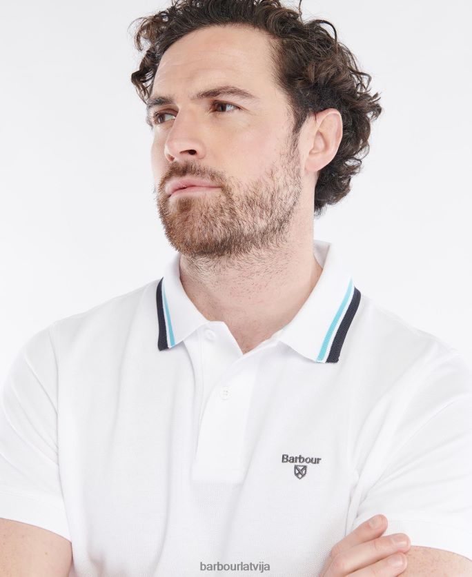 Barbour vīriešiem otterburn polo krekls P8J88A736 apģērbs balts