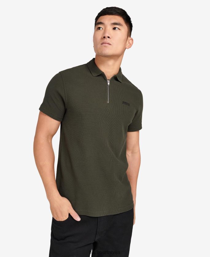 Barbour vīriešiem polo krekls ar rāvējslēdzēju P8J88A610 apģērbs mežs