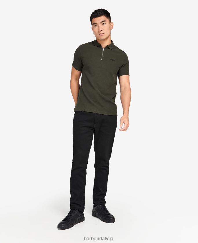 Barbour vīriešiem polo krekls ar rāvējslēdzēju P8J88A610 apģērbs mežs