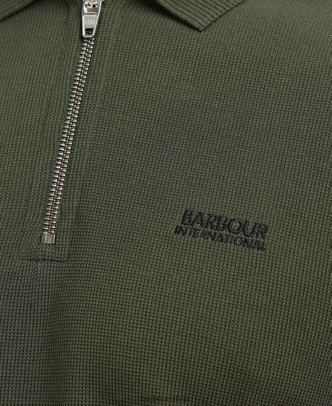 Barbour vīriešiem polo krekls ar rāvējslēdzēju P8J88A610 apģērbs mežs