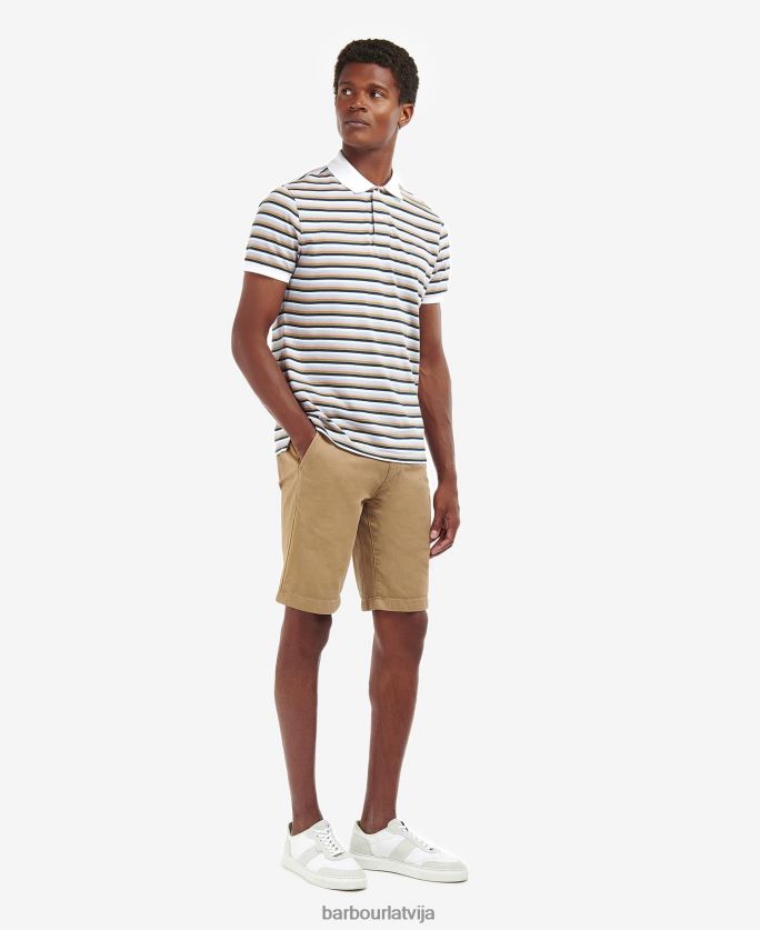 Barbour vīriešiem sandown svītru polo krekls P8J88A642 apģērbs klasisks balts