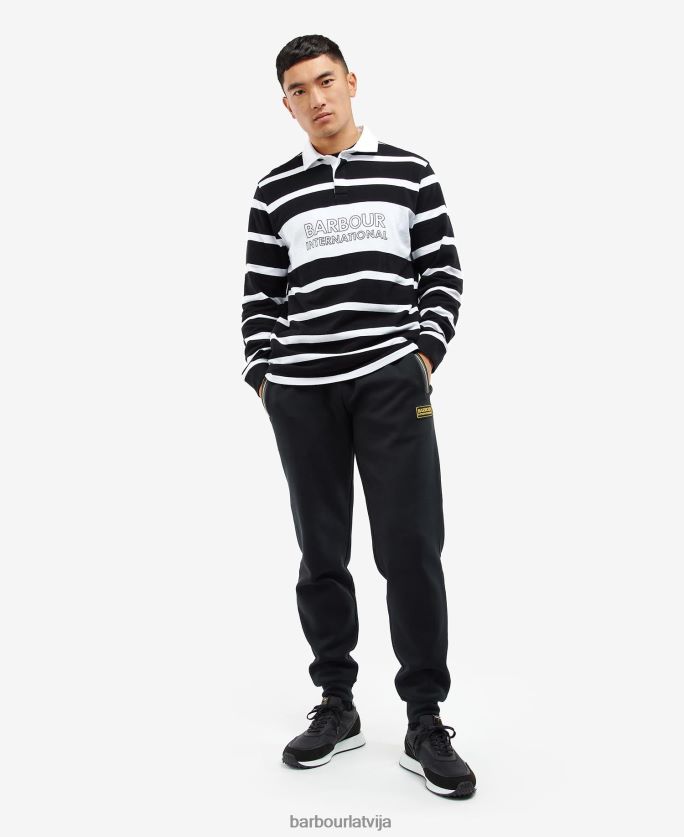 Barbour vīriešiem saules staru polo krekls ar garām piedurknēm P8J88A739 apģērbs melns