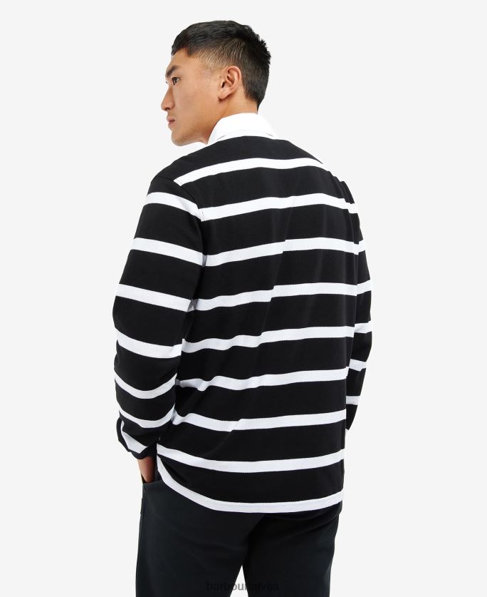 Barbour vīriešiem saules staru polo krekls ar garām piedurknēm P8J88A739 apģērbs melns