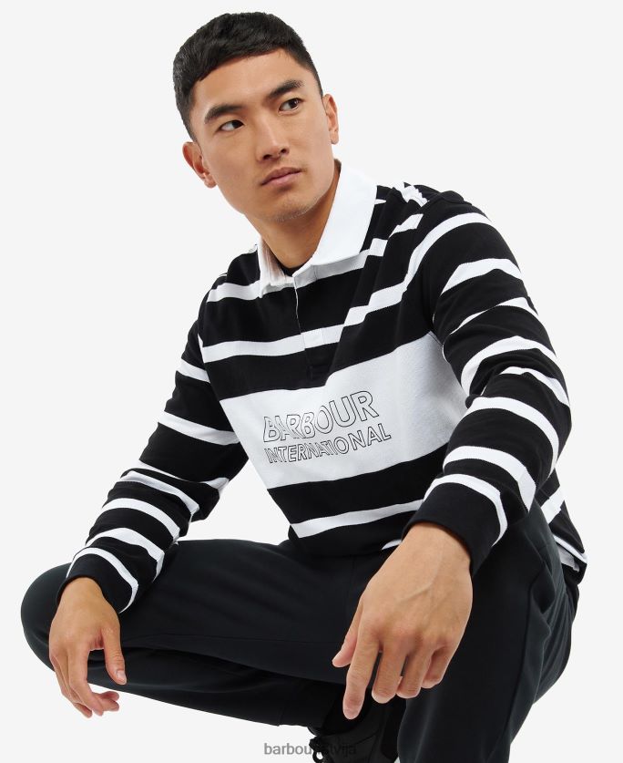 Barbour vīriešiem saules staru polo krekls ar garām piedurknēm P8J88A739 apģērbs melns