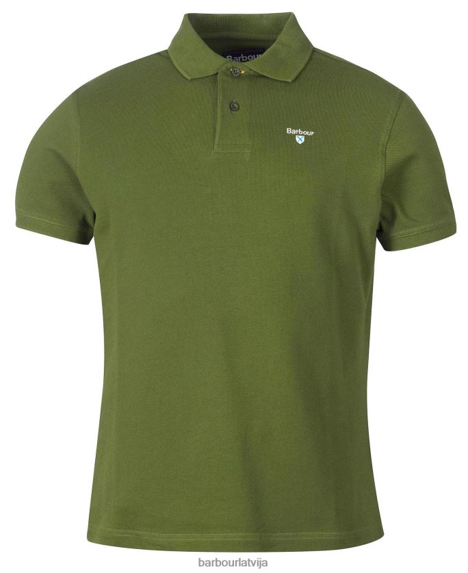 Barbour vīriešiem sporta polo krekls P8J88A618 apģērbs sacīkšu zaļš