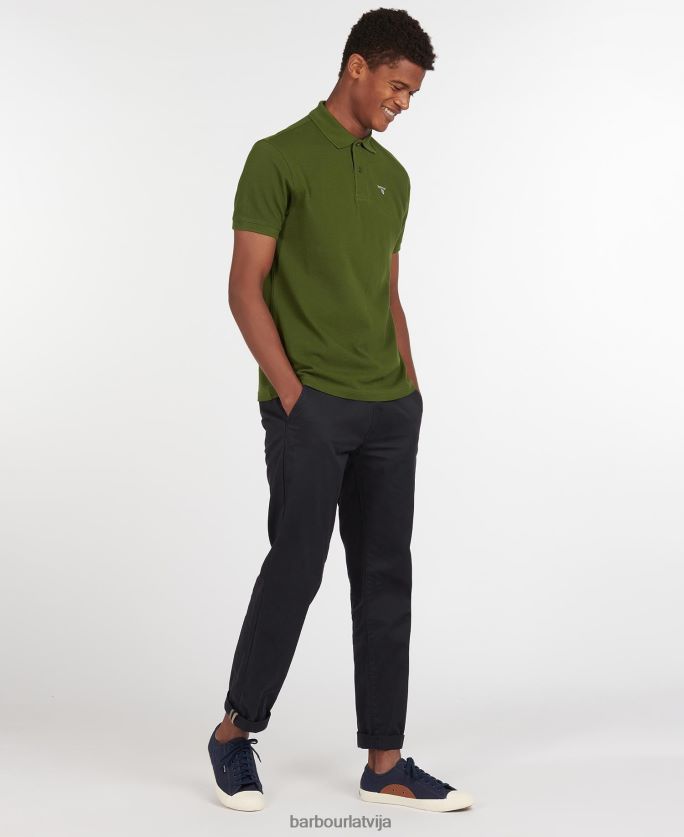 Barbour vīriešiem sporta polo krekls P8J88A618 apģērbs sacīkšu zaļš