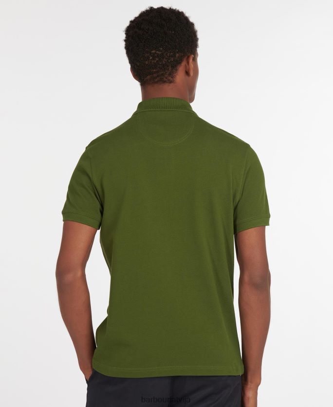 Barbour vīriešiem sporta polo krekls P8J88A618 apģērbs sacīkšu zaļš