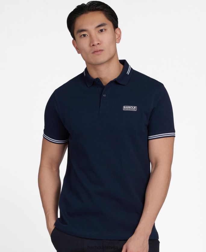 Barbour vīriešiem starptautisks polokrekls ar pamatīgu galu P8J88A557 apģērbs melns