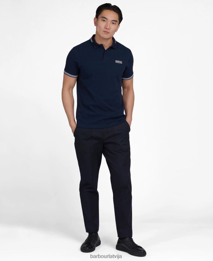 Barbour vīriešiem starptautisks polokrekls ar pamatīgu galu P8J88A557 apģērbs melns