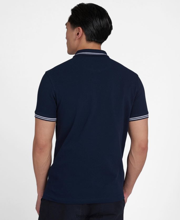 Barbour vīriešiem starptautisks polokrekls ar pamatīgu galu P8J88A557 apģērbs melns
