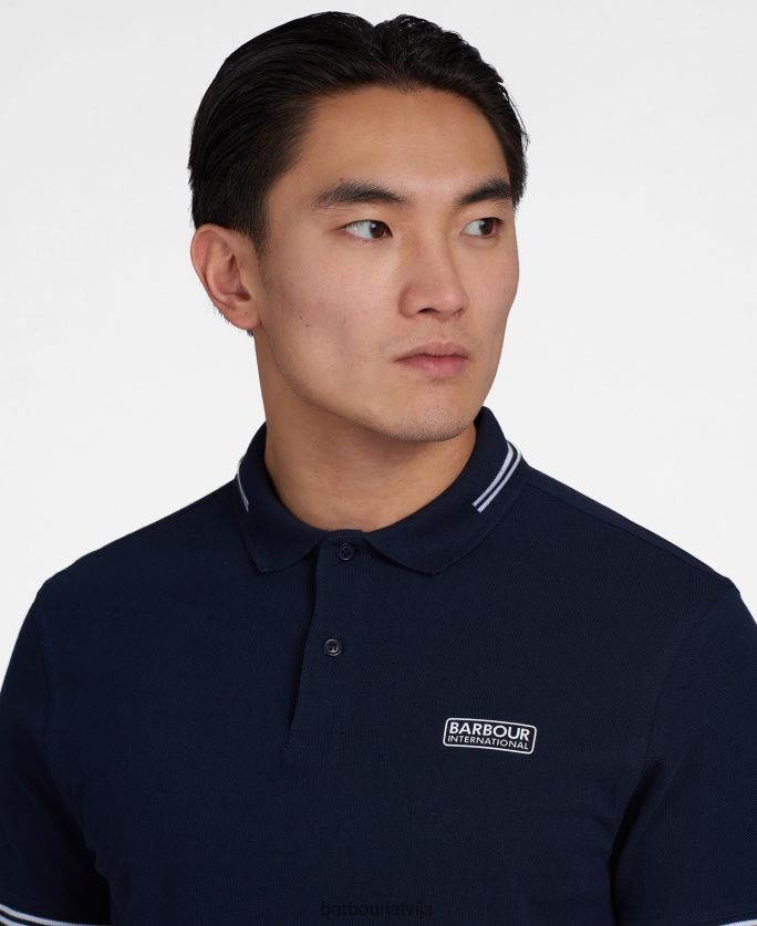 Barbour vīriešiem starptautisks polokrekls ar pamatīgu galu P8J88A557 apģērbs melns