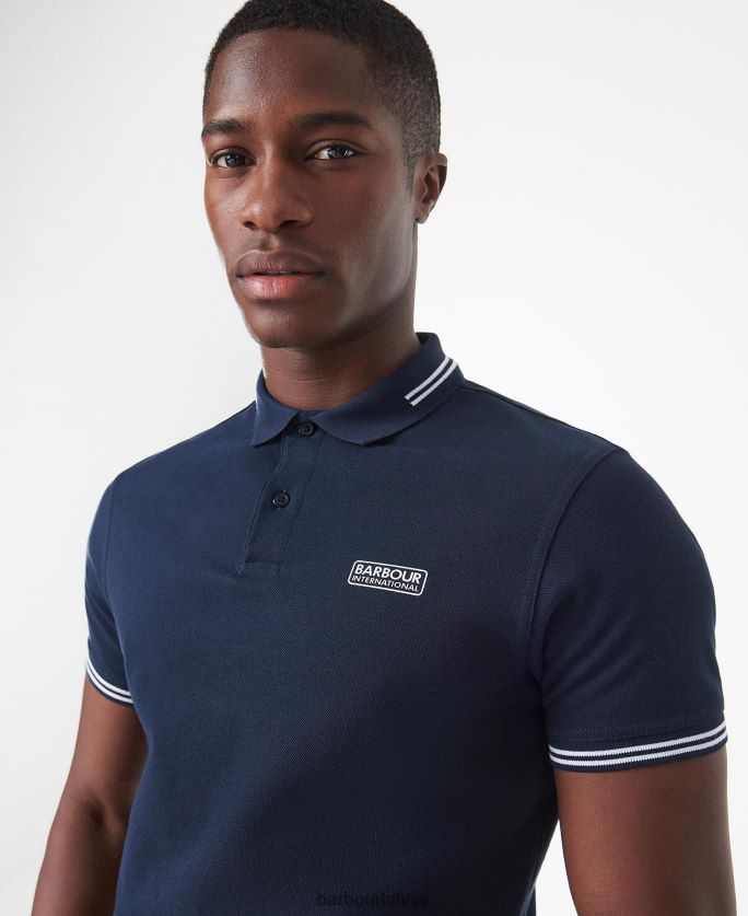 Barbour vīriešiem starptautisks polokrekls ar pamatīgu galu P8J88A557 apģērbs melns